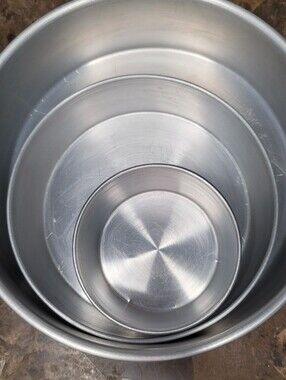 Set of 3 Aluminum Round Cake Pans Baking Tins